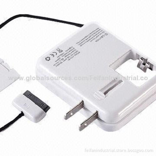 Power pack with AC adapter charger, for iPhone and micro USB phone